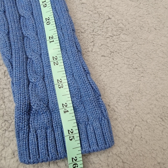 🍁L.L. Bean Preppy Fall/Autumn French Blue Cable Knit Cardigan - Picture 8 of 11